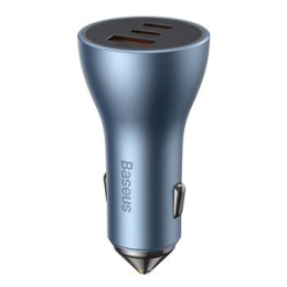 Baseus CGJP010003 Golden Contactor Nabíječka do Auta Triple Quick Charger USB/USB-C/USB-C 65W Wathet Blue