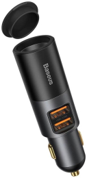 Baseus CCBT-D0G Share Together Car Charger with Cigarette Lighter Port 2x USB, 120W Grey