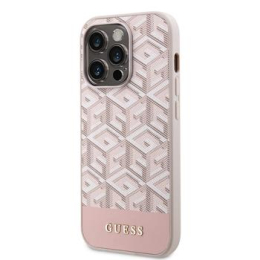 Guess PU G Cube MagSafe Zadní Kryt pro iPhone 13 Pro Pink