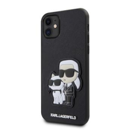 Karl Lagerfeld PU Saffiano Karl and Choupette NFT Zadní Kryt pro iPhone 11 Black