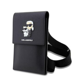 Karl Lagerfeld Saffiano Metal Logo NFT Taška na Telefon Black