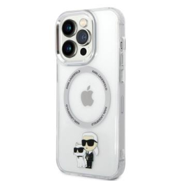 Karl Lagerfeld IML Karl and Choupette NFT MagSafe Zadní Kryt pro iPhone 13 Pro Transparent