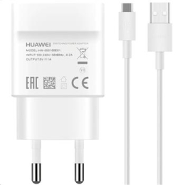 HW-050100E01W Huawei USB Cestovní nabíječka + microUSB Dat. Kabel White (Service Pack)