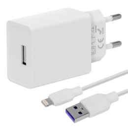 OBAL:ME Cestovní Nabíječka USB-A 10W + USB-A/Lightning Kabel 1m White