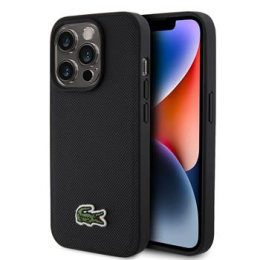 Lacoste Iconic Petit Pique Woven Logo Magsafe Zadní Kryt pro iPhone 15 Pro Max Black