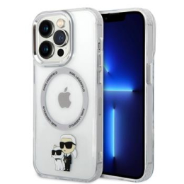 Karl Lagerfeld IML Karl and Choupette NFT MagSafe Zadní Kryt pro iPhone 15 Pro Transparent