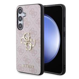 Guess PU 4G Metal Logo Zadní Kryt pro Samsung Galaxy S24 Pink