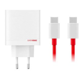 OnePlus SUPERVOOC 80W GaN Dual USB-A + USB-C Cestovní Nabíječka + USB-C/USB-C Kabel  White