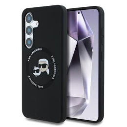 Karl Lagerfeld Liquid Silicone K&CH Heads MagSafe Zadní Kryt pro Samsung Galaxy S25+ Black