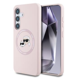 Karl Lagerfeld Liquid Silicone K&CH Heads MagSafe Zadní Kryt pro Samsung Galaxy S25 Pink