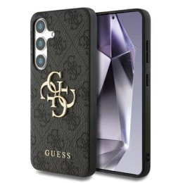 Guess PU 4G Metal Logo Zadní Kryt pro Samsung Galaxy S25 Grey
