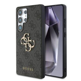 Guess PU 4G Metal Logo Zadní Kryt pro Samsung Galaxy S25 Ultra Grey