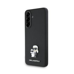 Karl Lagerfeld PU Saffiano Metal Karl and Choupette Zadní Kryt pro Samsung Galaxy A36 Black