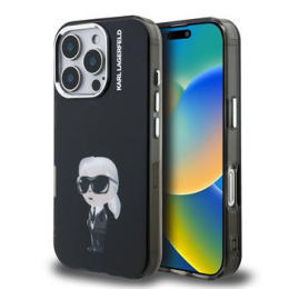 Karl Lagerfeld IML Aquarelle Karl Zadní Kryt pro iPhone 16 Pro Max Black