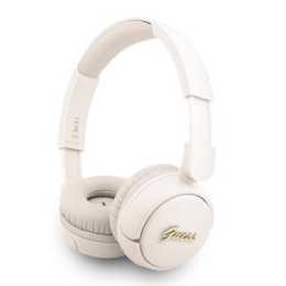 Guess Script Metal Logo Bezdrátová Sluchátka Beige