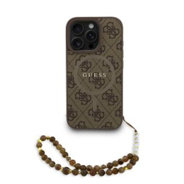 Guess PU Leather 4G Colored Ring Strap MagSafe Zadní Kryt pro iPhone 16 Pro Max Brown