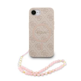 Guess PU Leather 4G Colored Ring Strap MagSafe Zadní Kryt pro iPhone 16e Pink