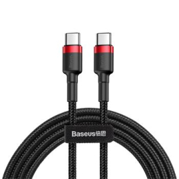 Baseus Cafule Flash Charging Datový Kabel USB-C - USB-C 60W 1m Red/Black
