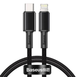Baseus High Density Braided Series Fast Charging Datový Kabel USB-C - Lightning 20W 1m Black