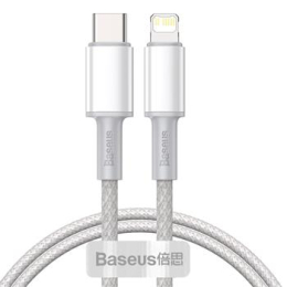 Baseus High Density Braided Series Fast Charging Datový Kabel USB-C - Lightning 20W 1m White