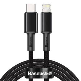Baseus High Density Braided Series Fast Charging Datový Kabel USB-C - Lightning 20W 2m Black
