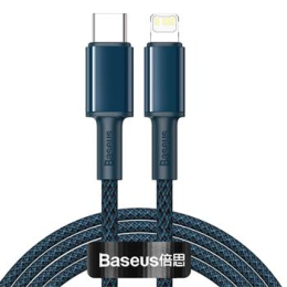 Baseus High Density Braided Series Fast Charging Datový Kabel USB-C - Lightning 20W 2m Blue