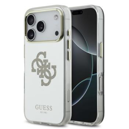Guess PC/TPU Mirror 4G Glitter Logo MagSafe Zadní Kryt pro iPhone 17 Pro Gold