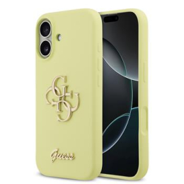 Guess Liquid Silicone 4G Metal Logo Zadní Kryt pro iPhone 17 Yellow