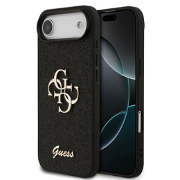 Guess PU Fixed Glitter 4G Metal Logo Zadní Kryt pro iPhone Air Black