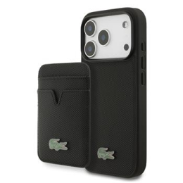 Lacoste Iconic Petit Pique MagSafe Zadní Kryt + Peněženka pro iPhone 17 Pro Black
