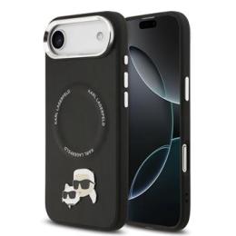 Karl Lagerfeld PU Karl and Choupette Heads Pins MagSafe Zadní Kryt pro iPhone Air Black