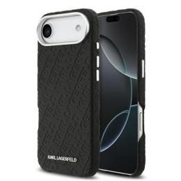 Karl Lagerfeld Grained PU Repeated Logo MagSafe Zadní Kryt pro iPhone Air Black