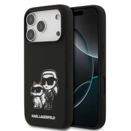 Karl Lagerfeld Liquid Silicone K&CH Sketch MagSafe Zadní Kryt pro iPhone 17 Pro Black