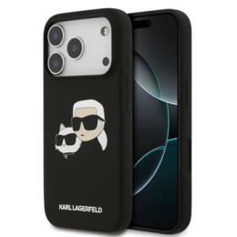 Karl Lagerfeld Liquid Silicone Double Heads MagSafe Zadní Kryt pro iPhone 17 Pro Black