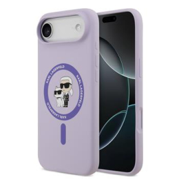 Karl Lagerfeld Liquid Silicone Karl and Choupette MagSafe Zadní Kryt pro iPhone Air Purple