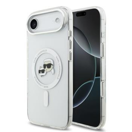 Karl Lagerfeld IML K&CH Heads Metal Frame MagSafe Zadní Kryt pro iPhone Air Transparent