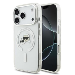 Karl Lagerfeld IML K&CH Heads Metal Frame MagSafe Zadní Kryt pro iPhone 17 Pro Transparent