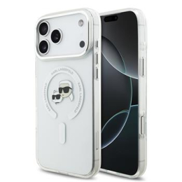 Karl Lagerfeld IML K&CH Heads Metal Frame MagSafe Zadní Kryt pro iPhone 17 Pro Max Transparent
