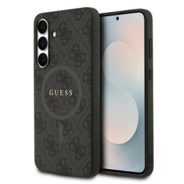 Guess PU Leather 4G Colored Ring MagSafe Zadní Kryt pro Samsung Galaxy S25 FE Black