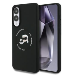 Karl Lagerfeld Liquid Silicone Double Heads MagSafe Zadní Kryt pro Samsung Galaxy S25 Edge Black