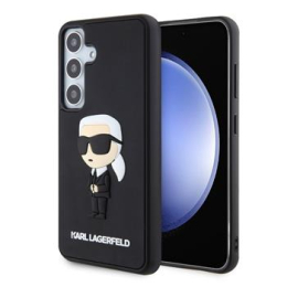 Karl Lagerfeld 3D Rubber Ikonik Zadní Kryt pro Samsung Galaxy S24 Black