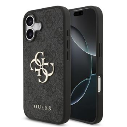 Guess PU 4G Metal Logo Zadní Kryt pro iPhone 17 Grey