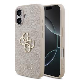 Guess PU 4G Metal Logo Zadní Kryt pro iPhone 17 Pink