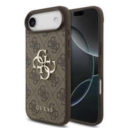 Guess PU 4G Metal Logo Zadní Kryt pro iPhone Air Brown