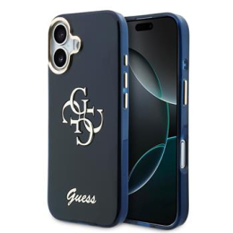 Guess IML 4G Script Metal Logo Zadní Kryt pro iPhone 17 Blue