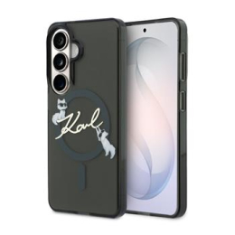 Karl Lagerfeld IML Choupette Karl Script Logo Magnetic Zadní Kryt pro Samsung Galaxy S26 Black