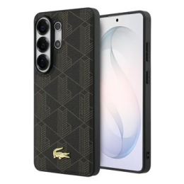 Lacoste PVC Blend Monogram Gold Logo Magnetic Zadní Kryt pro Samsung Galaxy S26 Ultra Brown
