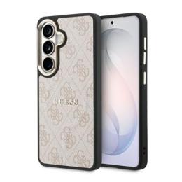 Guess PU Leather 4G Gold Frame Magnetic Zadní Kryt pro Samsung Galaxy S26 Pink