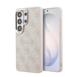 Guess PU Leather 4G Gold Frame Magnetic Zadní Kryt pro Samsung Galaxy S26 Ultra Pink