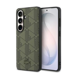 Lacoste PVC Blend Monogram Magnetic Zadní Kryt pro Samsung Galaxy S26 Khaki
